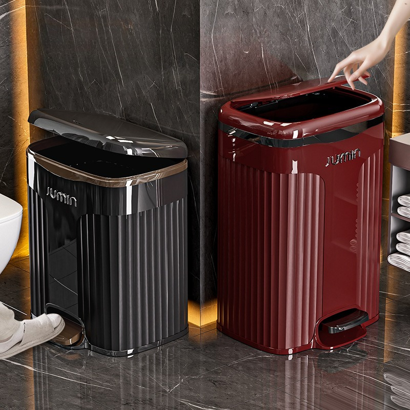 Kitchen Gadgets Luxury - 10/15L フットペダルゴミ箱防水浴室ゴミ箱蓋付き大容量ゴミ箱高級オフィスキッチンゴミ箱