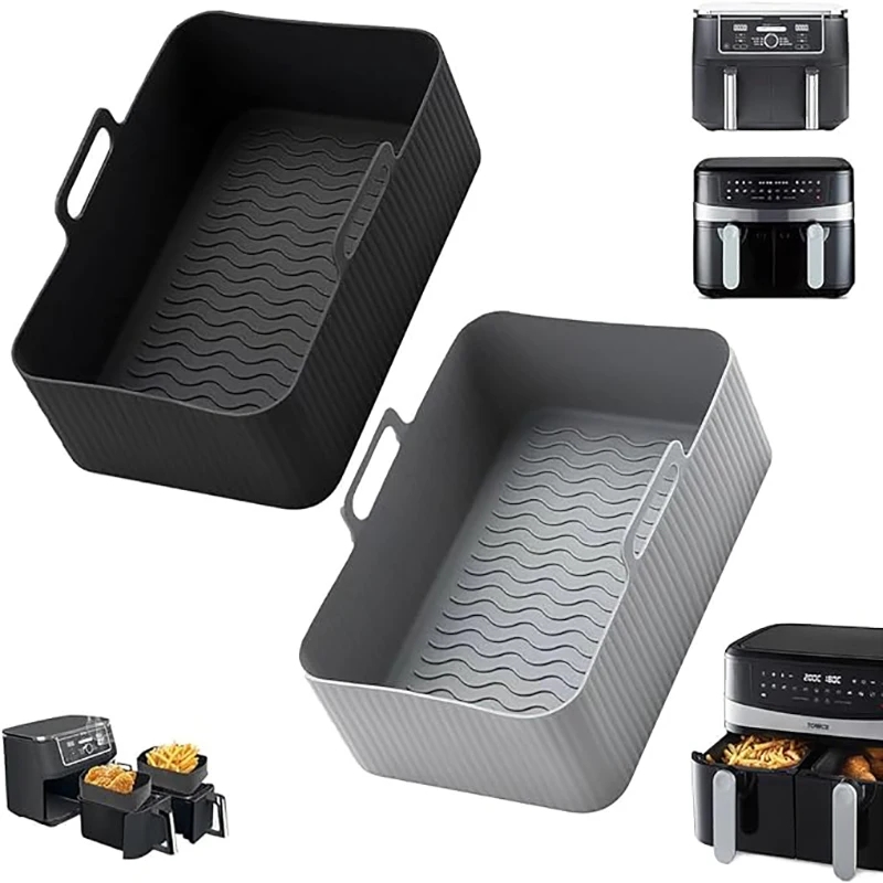 Silicone Steamer Basket - エアフライヤーアクセサリー、シリコンバスケット、オーブンベーキングトレイ、ポットライナー、スチーマー、ローストラック、エアフライヤー