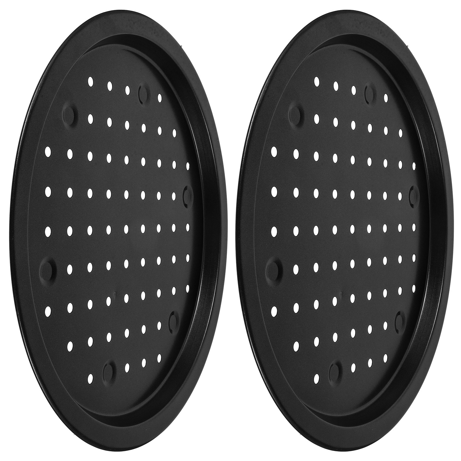Pizza Stone Baking - 2個入りピザパン ノンスティック加工 穴あきベーキングトレイ オーブン用丸型ピザスクリーン 均一な熱分布 ベーキングトレイ