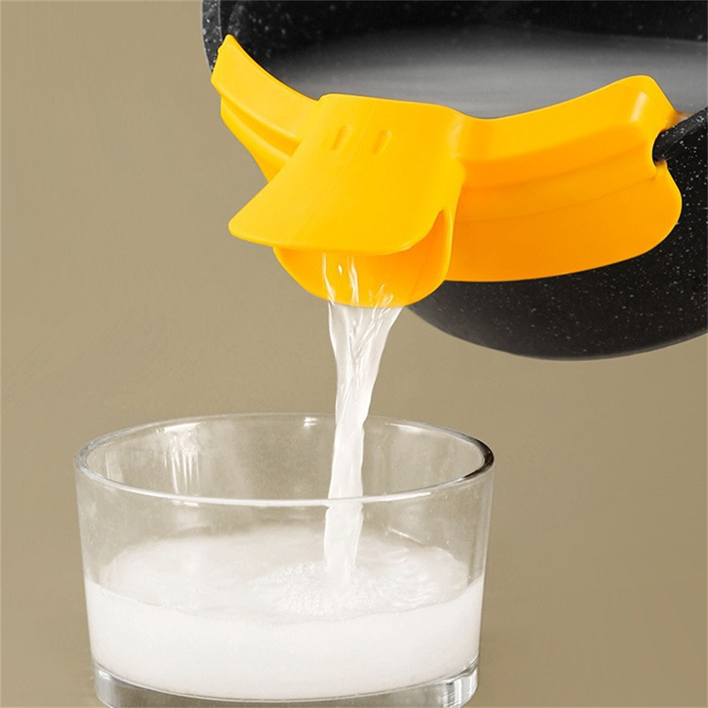 Kitchen Gadgets Guide - こぼれ防止スープ液体漏斗キッチン用品ポット丸口エッジフローガイド液体フローガイドスープ注ぐキッチンガジェット