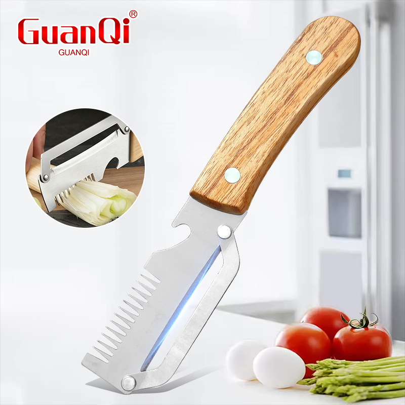 Household Kitchen Gadgets Vegetable Cutter Silk Cutter - 多機能ピーラーステンレス鋼木製ハンドル野菜ピーラーじゃがいもピーラーニンジンおろし金フルーツツールキッチンアクセサリー