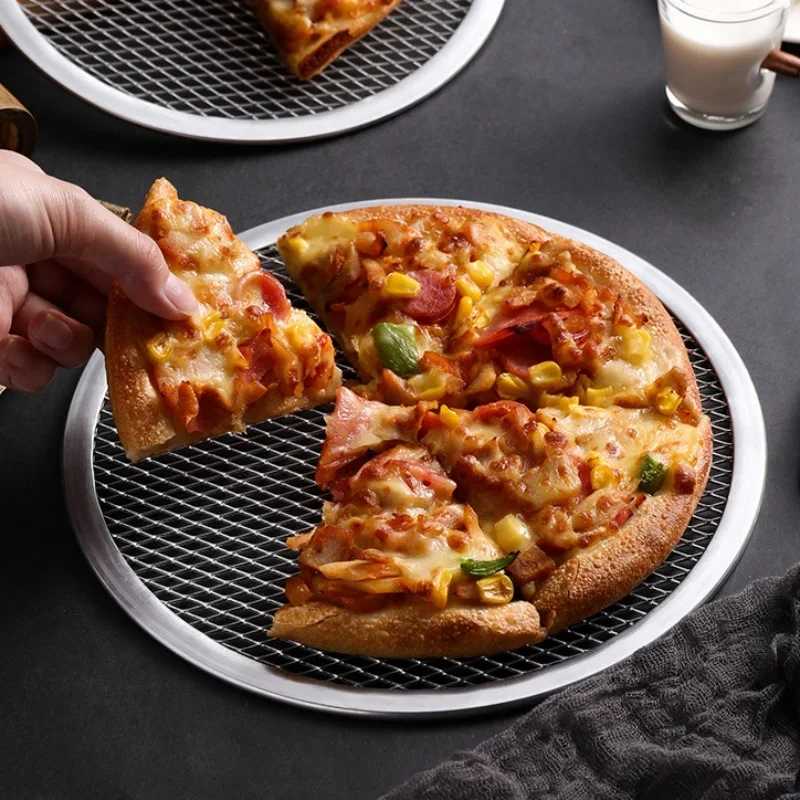 Pizza Stone Baking - 10/12インチ シームレスアルミピザスクリーン - ノンスティックメタルネットベーキングトレイ 自家製ピザ用必須ベーキングウェア キッチンツール
