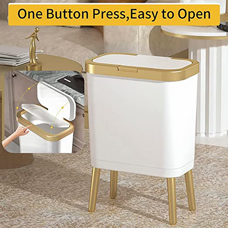 Kitchen Gadgets Luxury - 高級大容量ゴミ箱 ゴールド高級ゴミ箱 ハイプッシュプラスチックキッチンゴミ箱 蓋付きバスルームゴミ箱