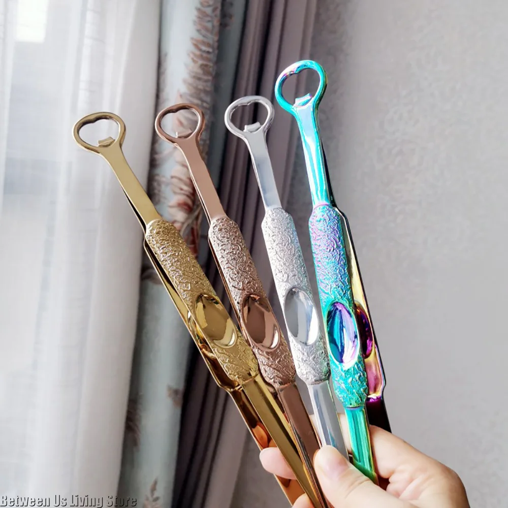 Kitchen Gadgets Luxury - プレミアム高級304ステンレス鋼BBQトング、一体型栓抜き付き、グリル用の美しいキッチンツール