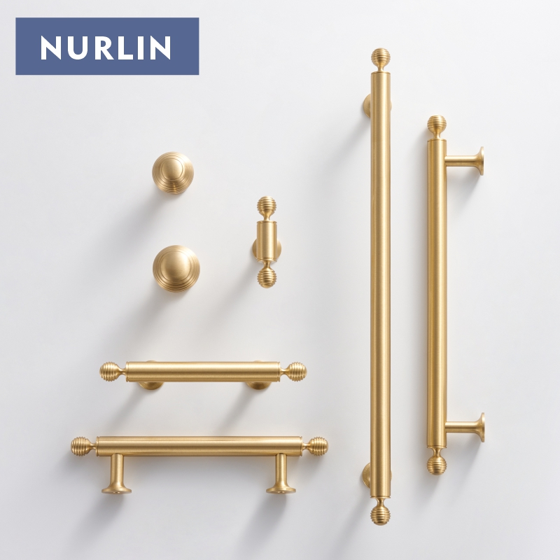 Kitchen Gadgets Luxury - Nurlin フランスの高級真鍮キッチンキャビネット家具引き出しキャビネットドアハンドルラウンドノブ T バーワードローブプル