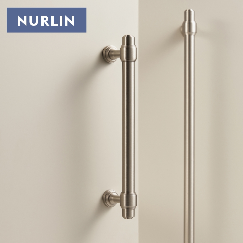 Kitchen Gadgets Luxury - Nurlin ソリッドブラス豪華なマットシルバーニッケルつや消しキッチンキャビネットドア引き出しハンドルワードローブハンドル T バー