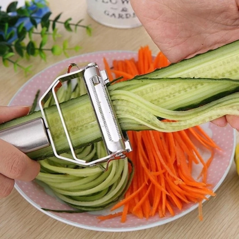 Kitchen Gadgets Luxury - 多機能ステンレス鋼キッチンピーラー果物野菜ジャガイモニンジンキュウリおろし金千切り耐久性のある野菜スライサー