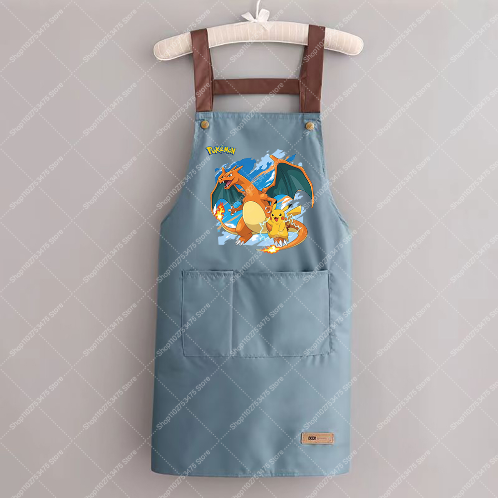 Kitchen Gadgets For Women - 女性男性ファッションプリントエプロン漫画キッチン用品ヒトカゲかわいいエプロンピカチュウ防水耐油ピニーギフト 2026