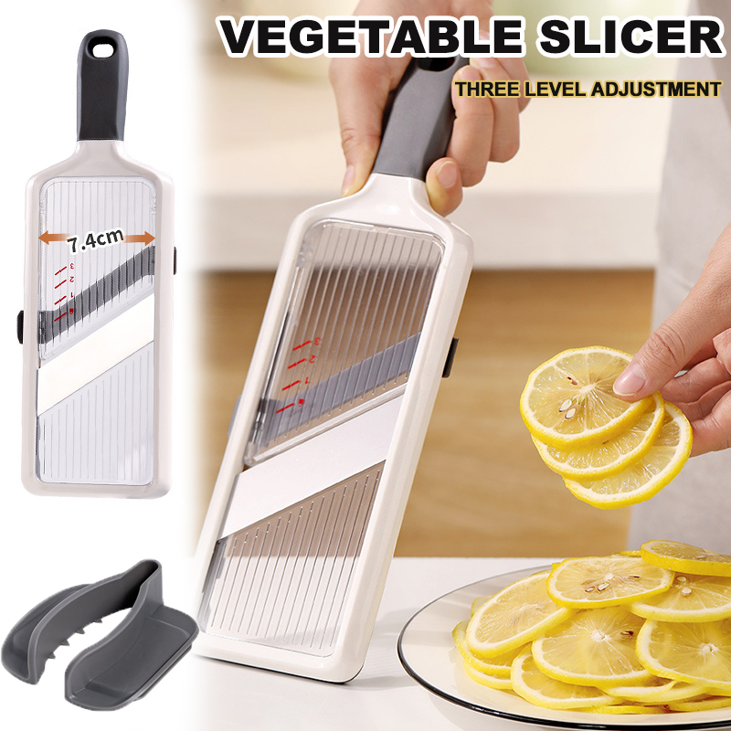 Kitchen Gadgets Luxury - ハンドヘルド野菜スライサー厚さ調節可能なレモンキュウリスライサーステンレス鋼の刃フルーツカッターチョッパーキッチンガジェット