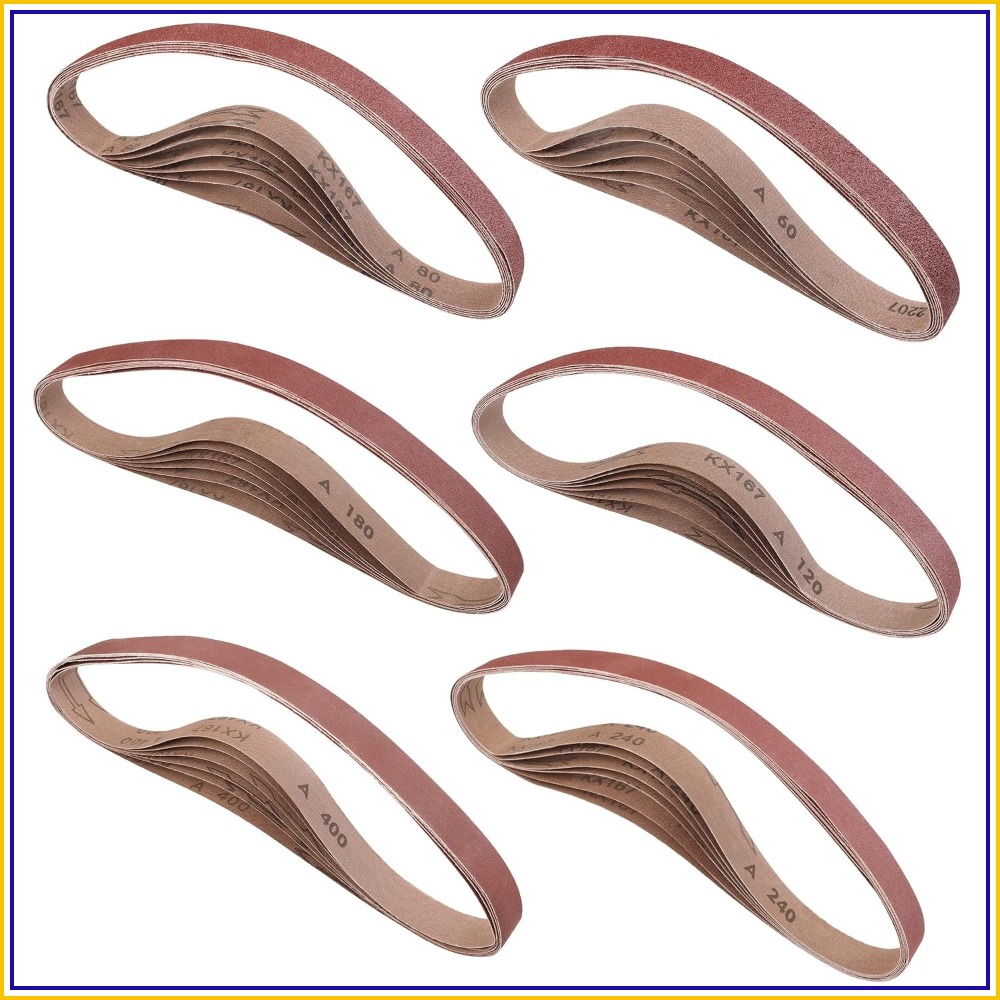 Knife Sharpener - 36パック 1x30インチ サンディングベルト、各6個入り 60/80/120/180/240/400グリット、酸化アルミニウム、木工、金属研磨、ナイフ研ぎ用