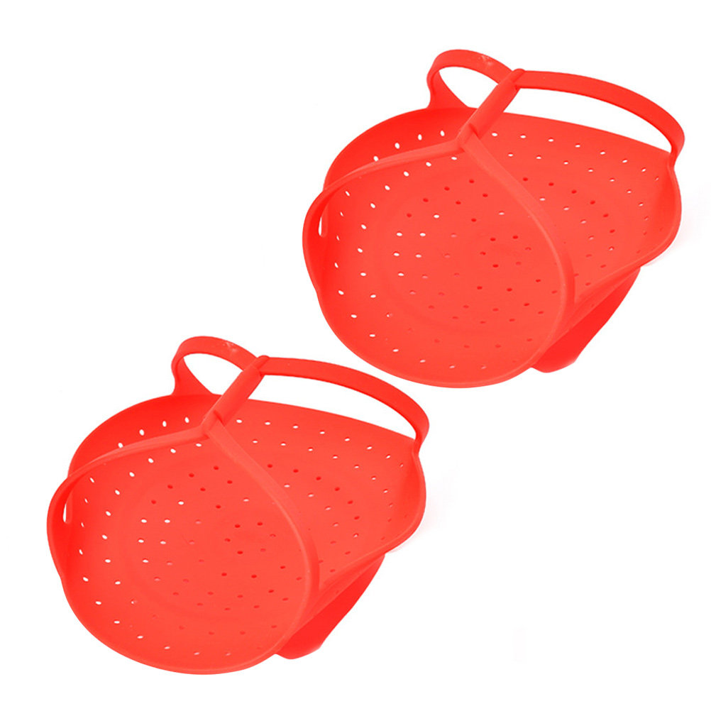 Silicone Steamer Basket - 2個入り折りたたみ式シリコン蒸し器ラック、野菜や卵の蒸しバスケット、キッチン調理用蒸し器、食器洗い機対応、家庭用