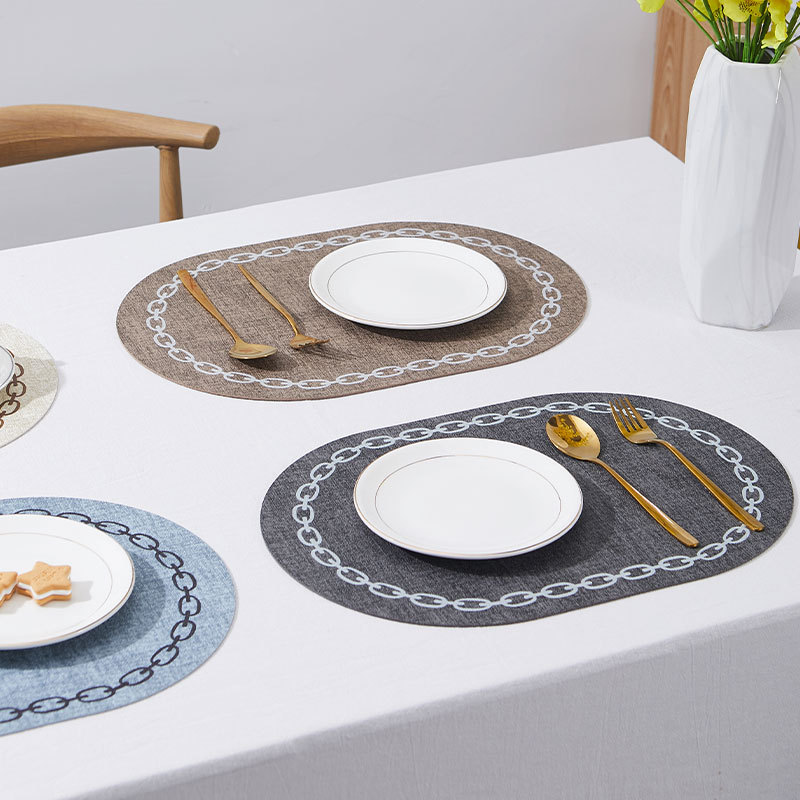 楕円形の革製テーブルシート,高級キッチンマット,クリームテー - Kitchen Gadgets Luxury のレビューと価格