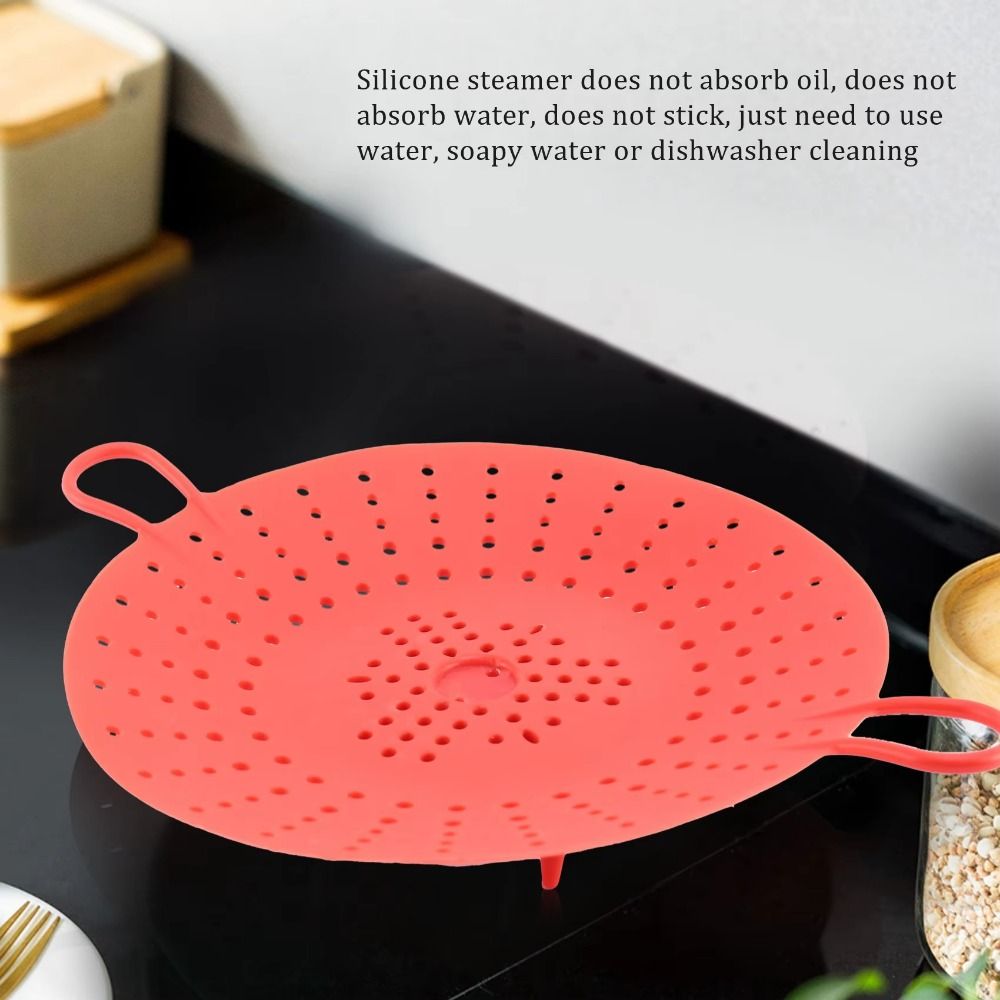 再利用可能なシリコン蒸し器バスケット、耐熱性、焦げ付き防止、 - Silicone Steamer Basket のレビューと価格