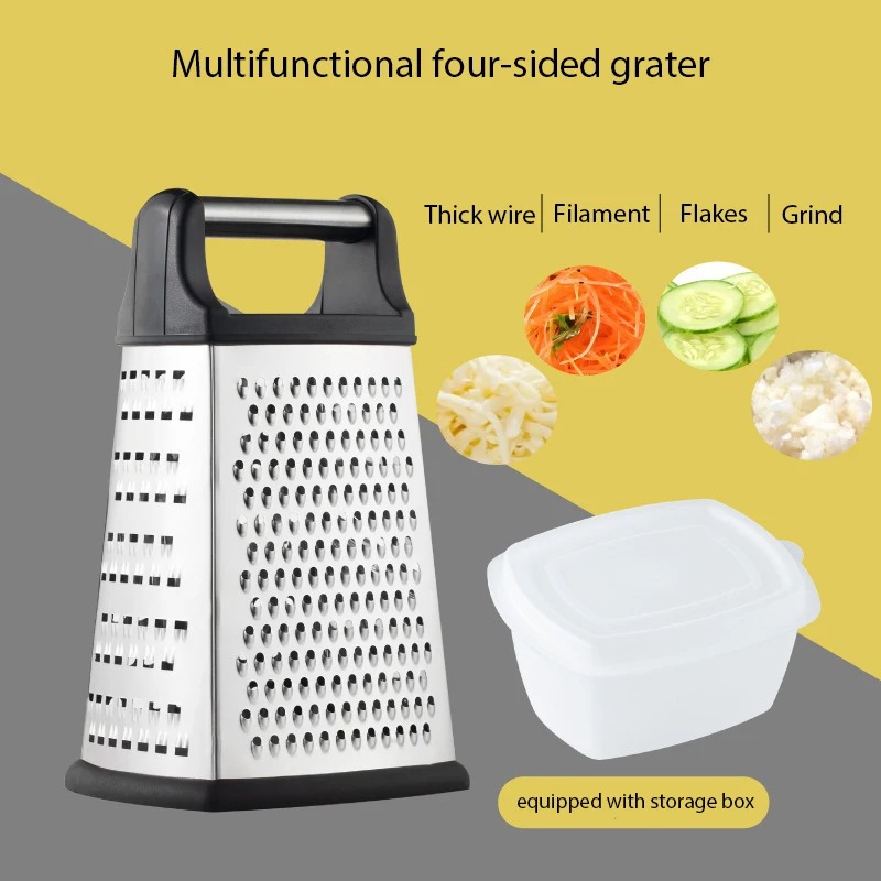 四面ボックスグレーター野菜スライサー、タワー型ポテトチーズグ - Household Kitchen Gadgets Vegetable Cutter Silk Cutter のレビューと価格