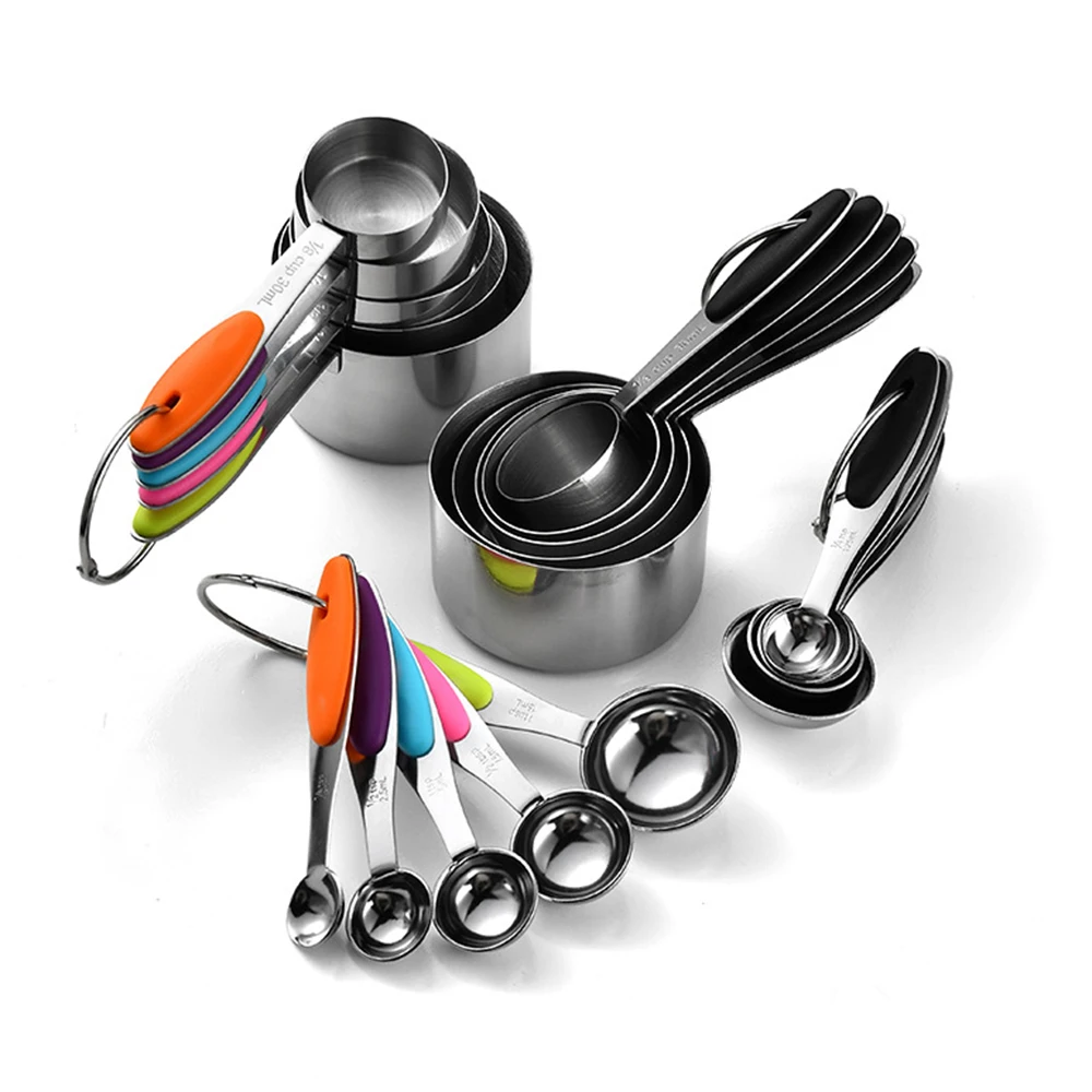 5/10 個ステンレス鋼計量カップとスプーンセットキッチンア - Kitchen Gadgets Sale のレビューと価格
