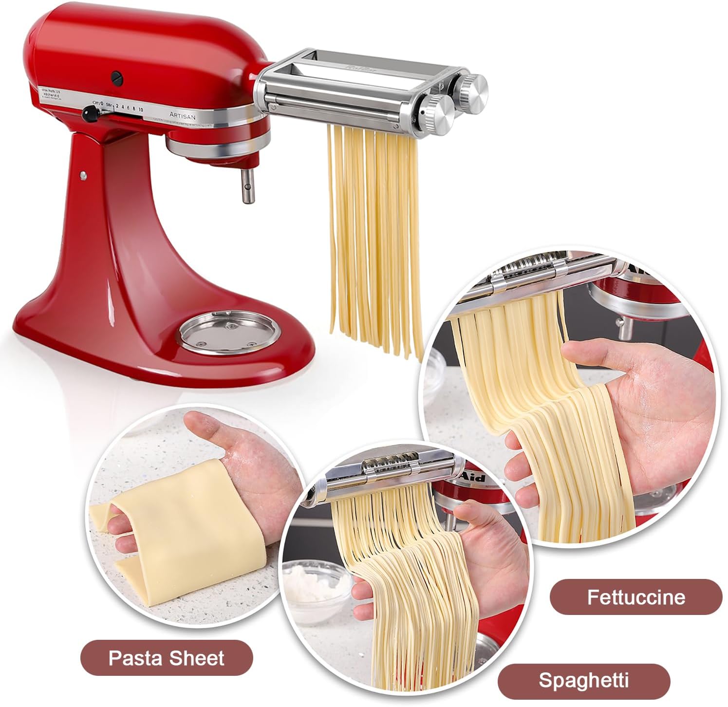 キッチンエイドミキサー3-in-1パスタローラーカッターアタ - Kitchen Gadgets Machine のレビューと価格