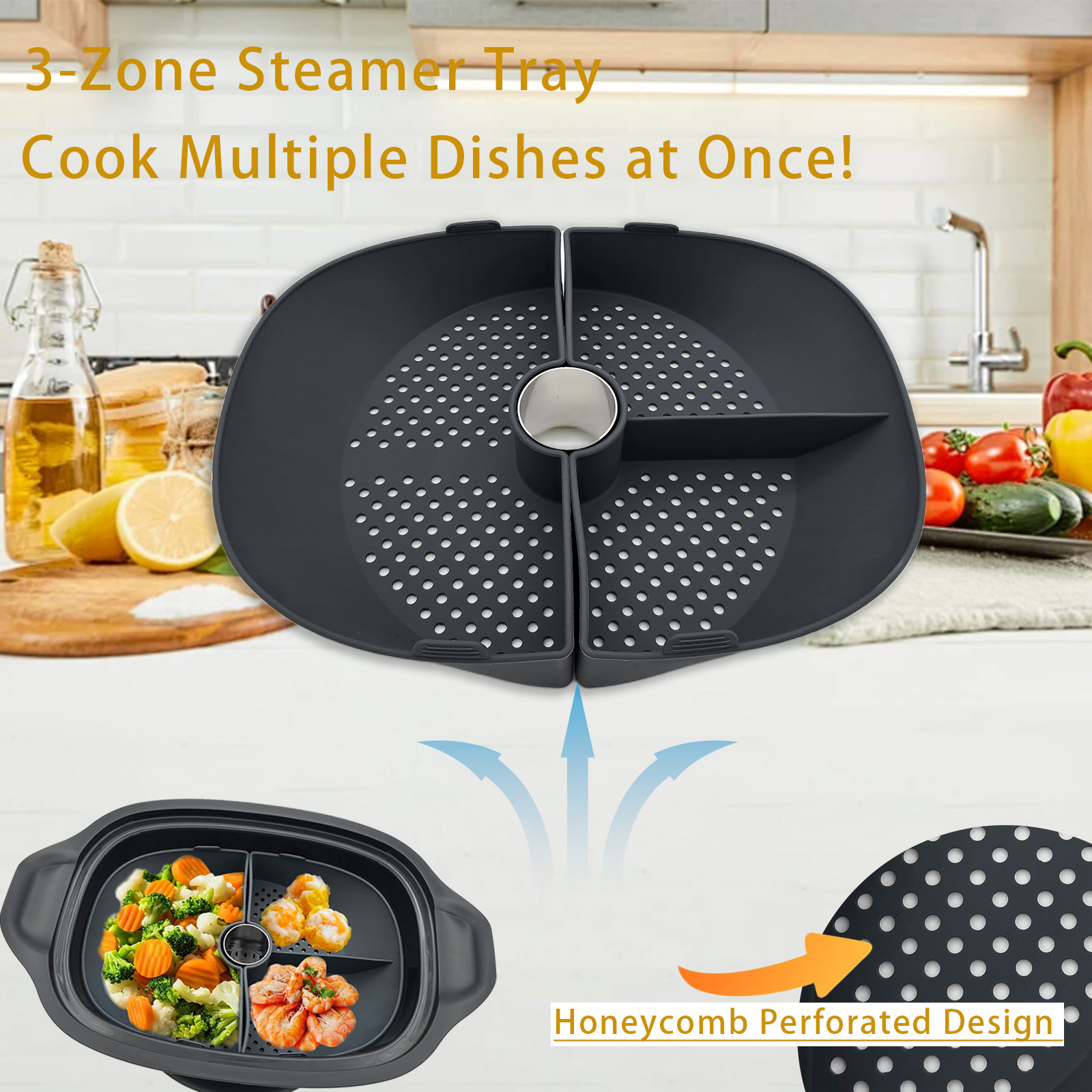 シリコーンスチーマーバスケットディバイダー モンシュールクイ - Silicone Steamer Basket のレビューと価格