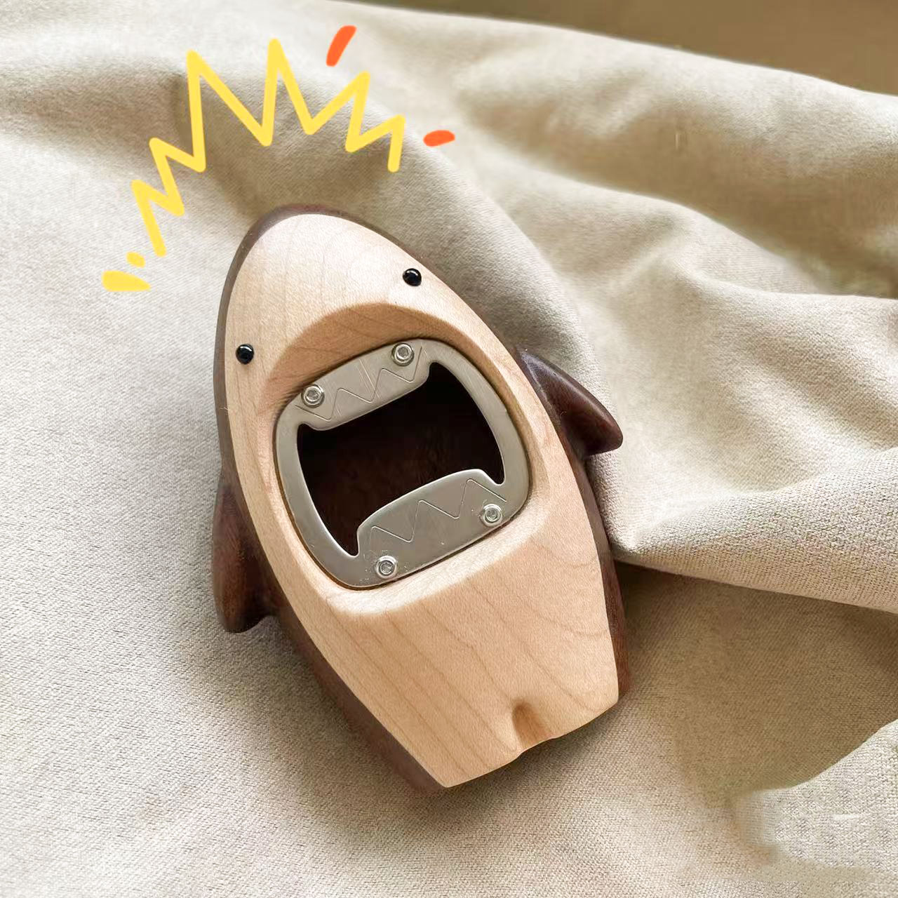 クリエイティブな木製サメ型栓抜き、かわいいビールキャップリム - Kitchen Gadgets To Gift のレビューと価格