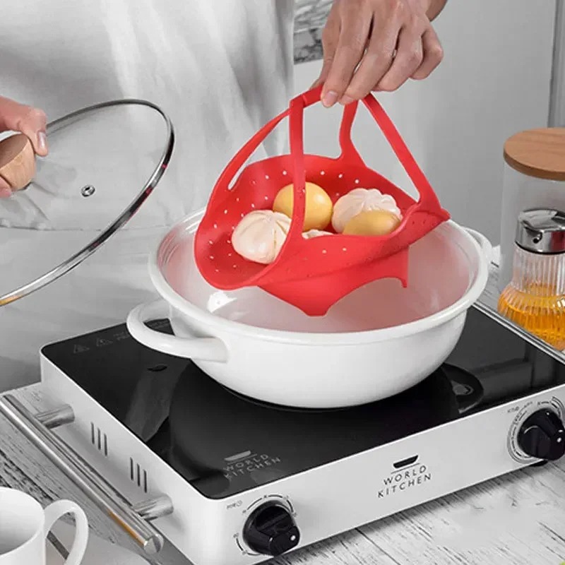 蒸し器バスケット シリコンエクステンション付き 食品果物と野 - Silicone Steamer Basket のレビューと価格