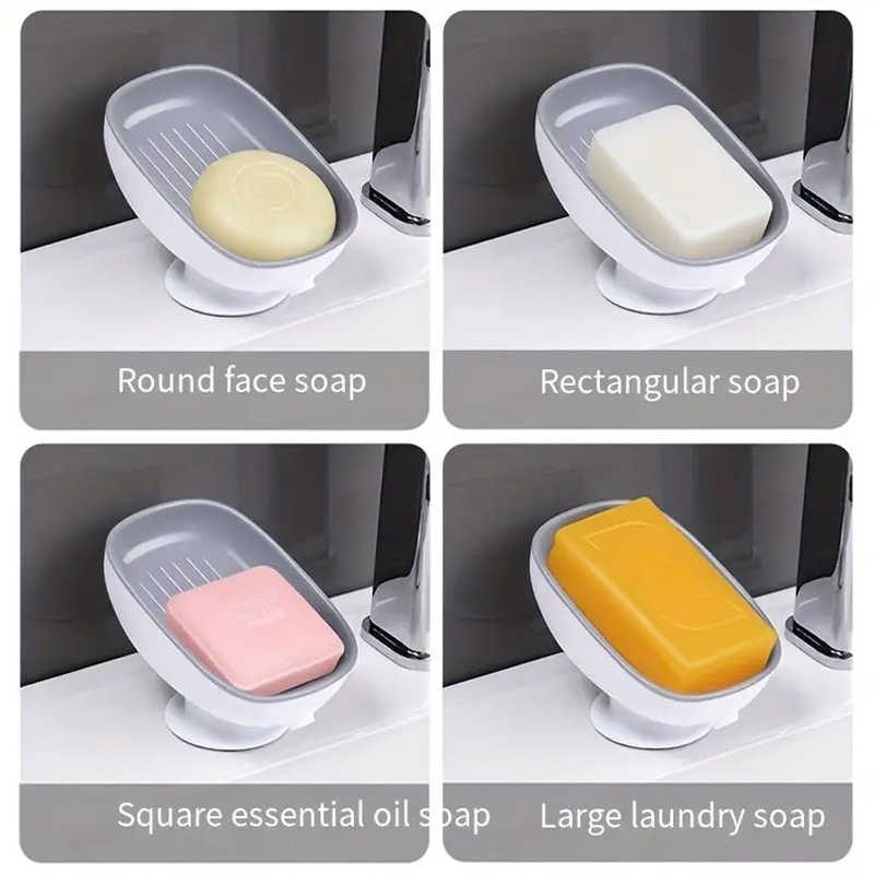 吸盤式ソープディッシュ 排水可能、防錆、バスルーム、キッチン - Kitchen Gadgets Luxury のレビューと価格