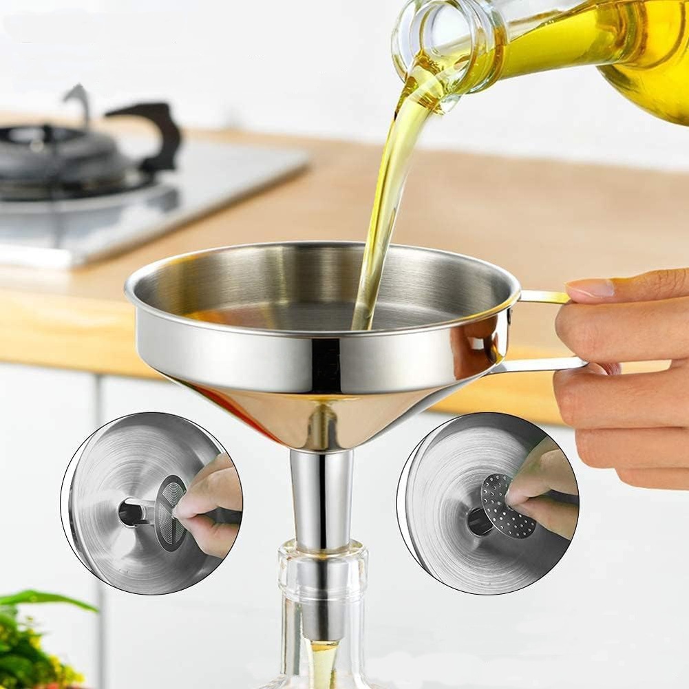 1Pc ステンレス鋼食用油漏斗広口キッチンアクセサリーバービ - Kitchen Gadgets Sale のレビューと価格