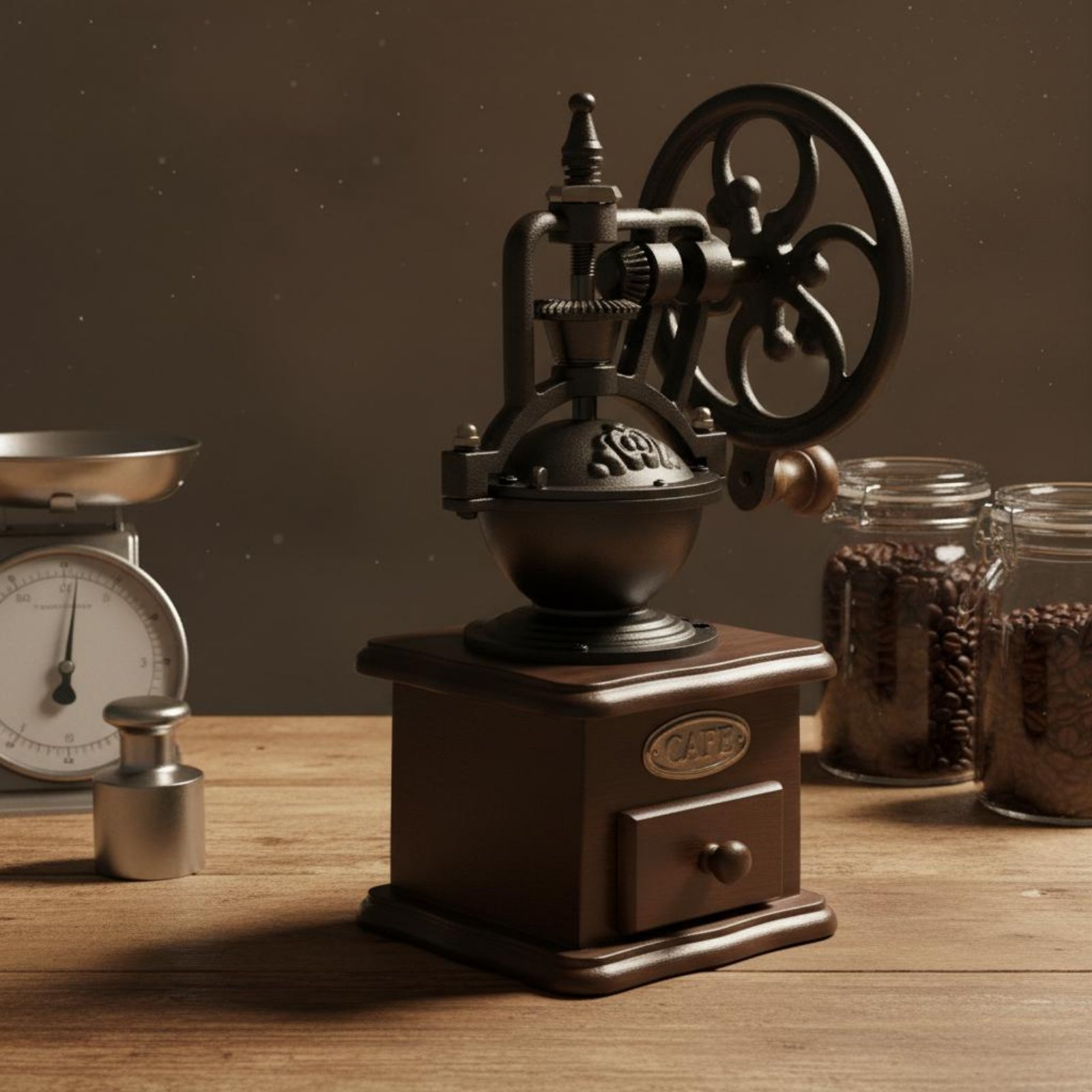 手動アミューズメントホイールコーヒーグラインダー鋳鉄製ヴィン - Kitchen Gadgets Vintage のレビューと価格