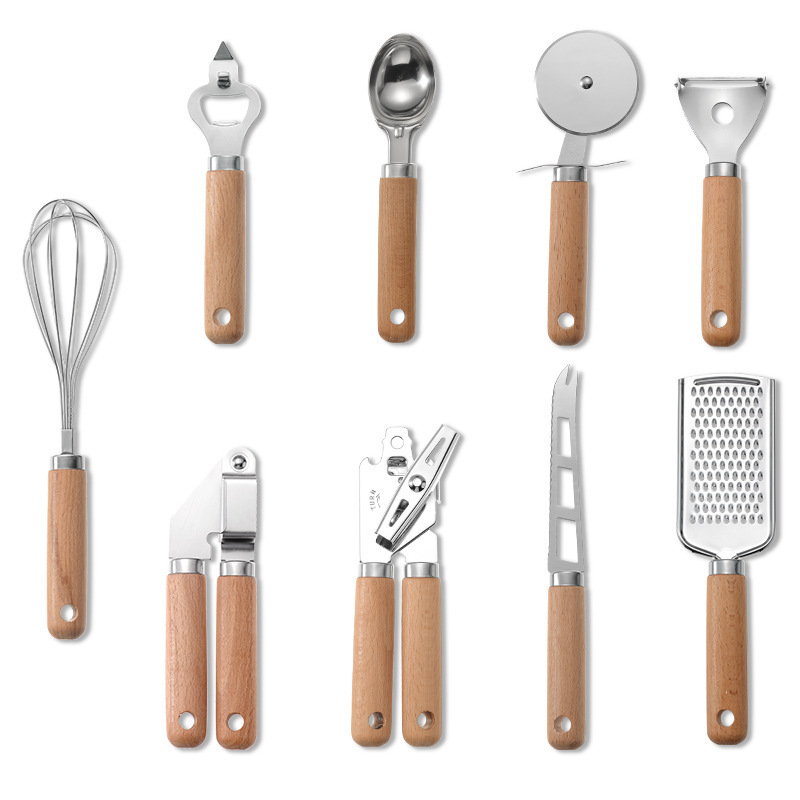木製ハンドル付きステンレス製調理器具セット,キッチンツール, - Kitchen Gadgets To Gift のレビューと価格