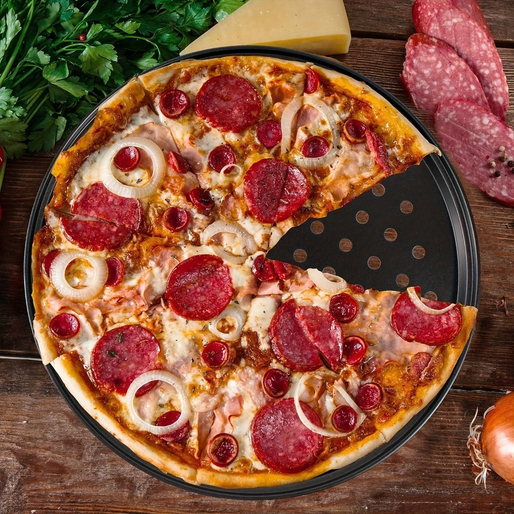 炭素鋼製穴あきピザパンセット 9/10/11/12/14イン - Pizza Stone Baking のレビューと価格