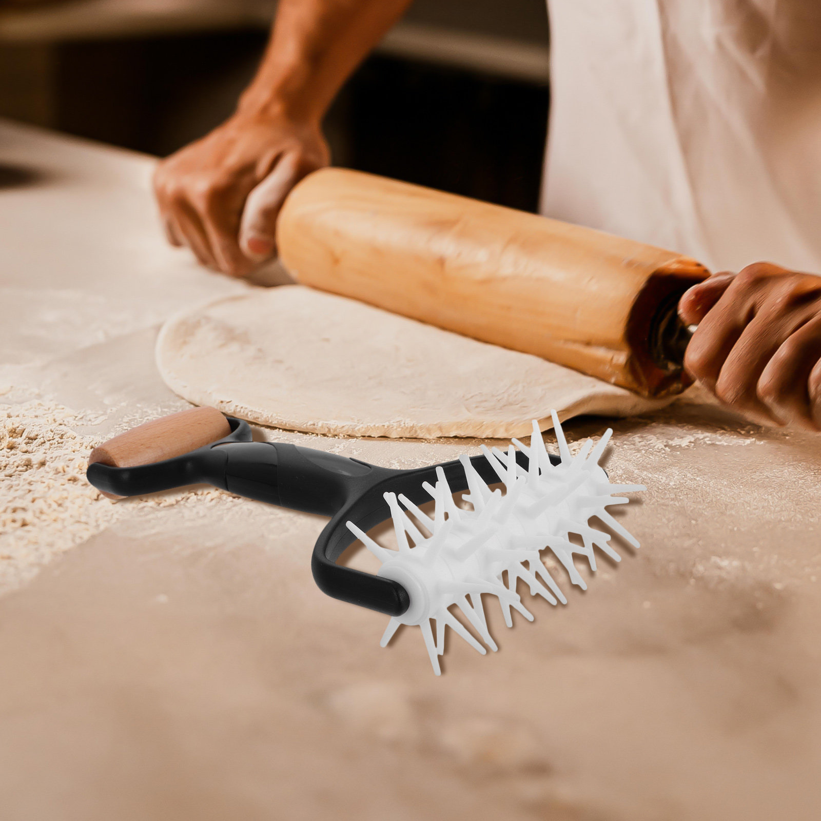 多機能ピザ生地ローラー＆ドッカー 2in1 ローリングピンと - Pizza Stone Baking のレビューと価格
