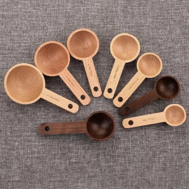 木製計量スプーン 7.5-45ML ポータブル ブナ材/クル - Kitchen Gadgets To Gift のレビューと価格