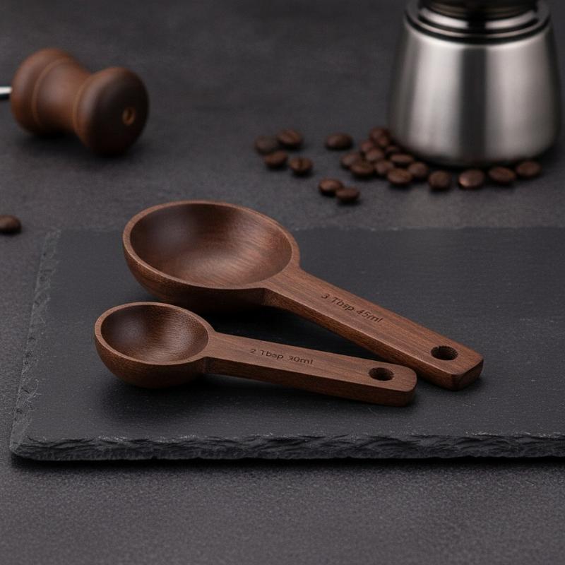 木製計量スプーン 7.5-45ML ポータブル ブナ材/クル - Kitchen Gadgets To Gift のレビューと価格