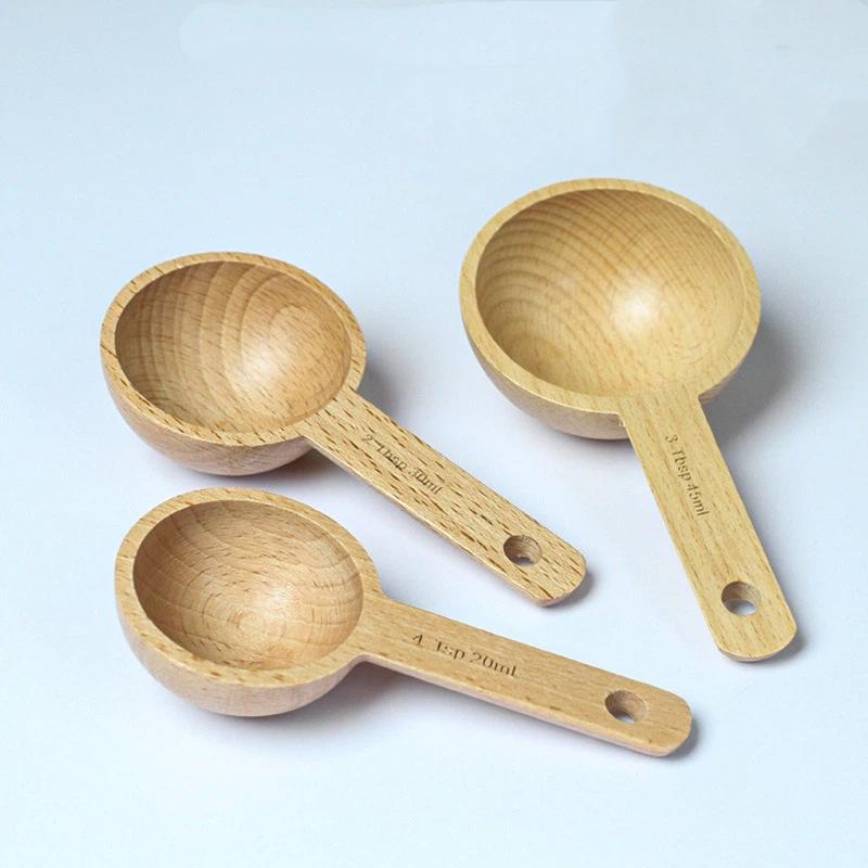 木製計量スプーン 7.5-45ML ポータブル ブナ材/クル - Kitchen Gadgets To Gift のレビューと価格