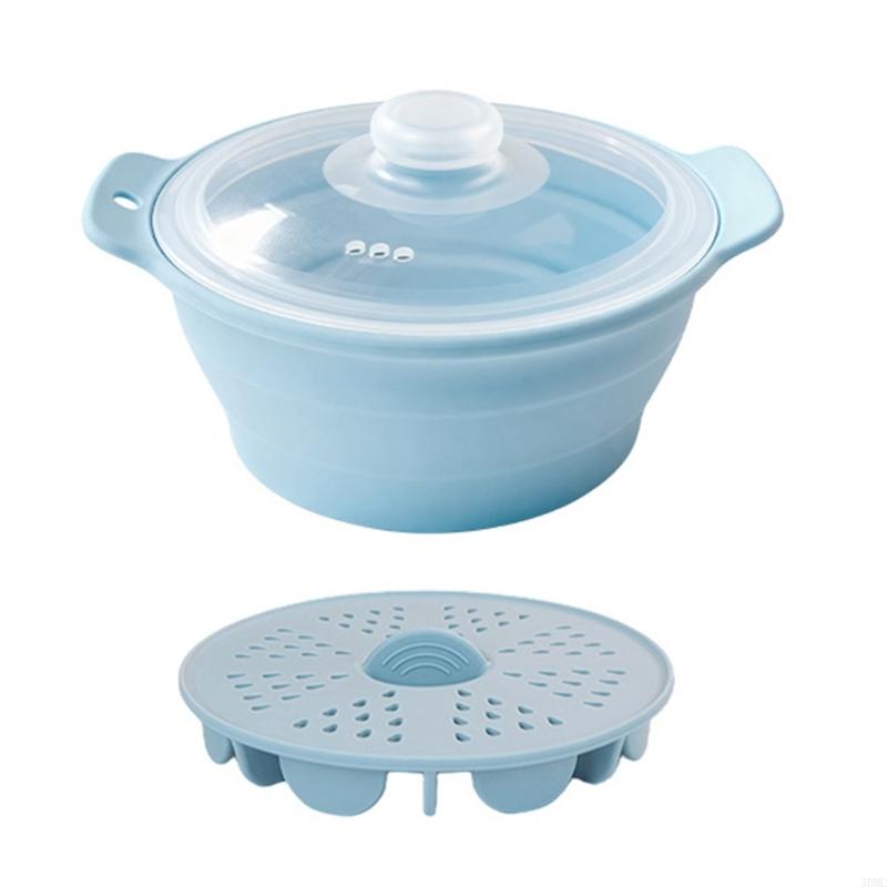 省スペースシリコンスチーマー電子レンジ用小さなキッチンに最適 - Silicone Steamer Basket のレビューと価格
