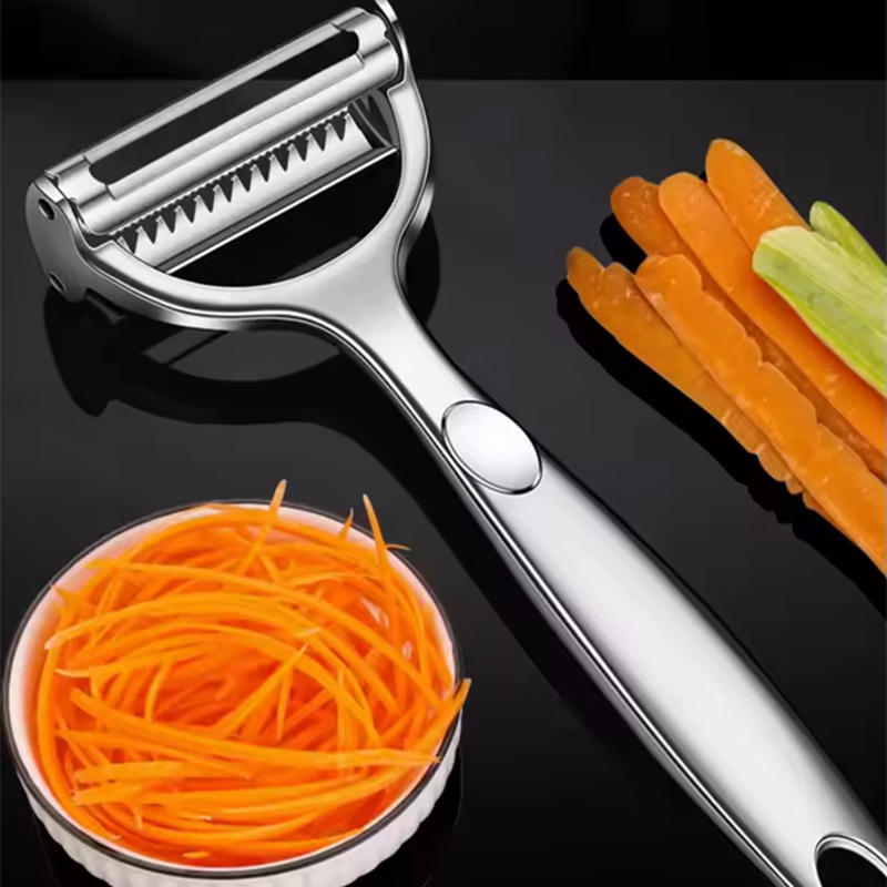 2in1 ステンレス鋼野菜の皮むき器ジャガイモの皮むき器多機 - Household Kitchen Gadgets Vegetable Cutter Silk Cutter のレビューと価格