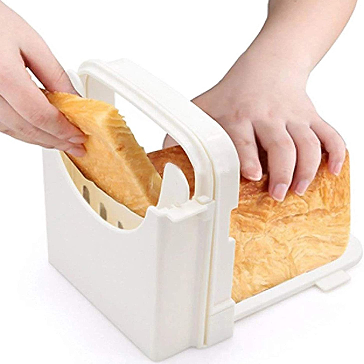トーストスライサーツール折りたたみ式パンスライサー調節可能な - Kitchen Gadgets Guide のレビューと価格
