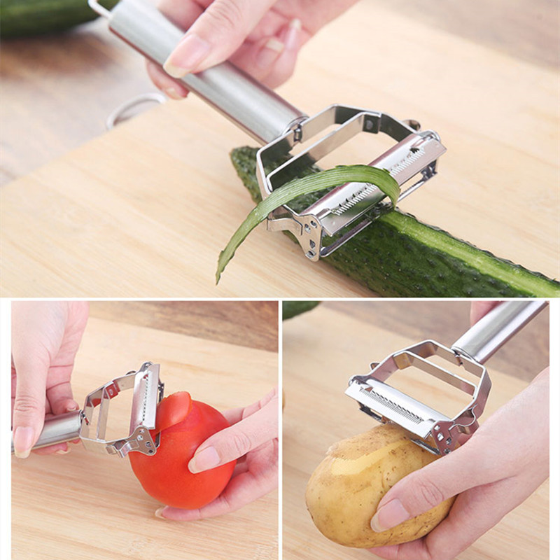 4 in 1 ステンレス鋼多機能ピーラースライサー野菜果物ジ - Household Kitchen Gadgets Vegetable Cutter Silk Cutter のレビューと価格
