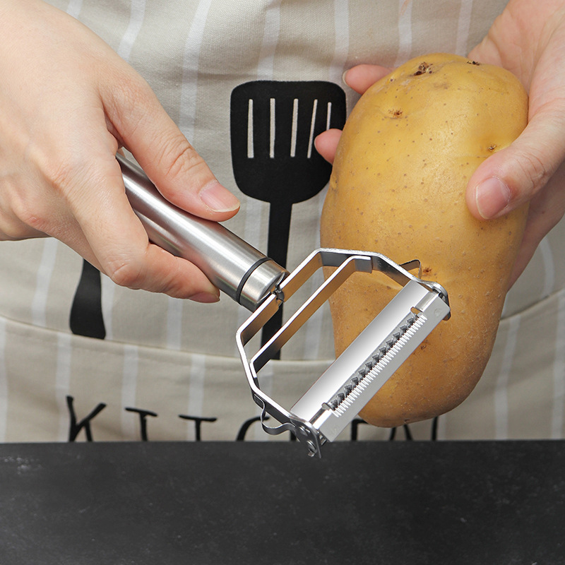 4 in 1 ステンレス鋼多機能ピーラースライサー野菜果物ジ - Household Kitchen Gadgets Vegetable Cutter Silk Cutter のレビューと価格