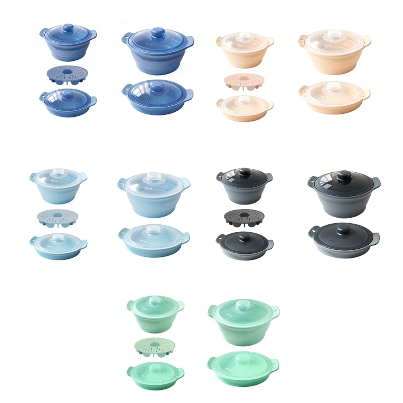 折りたたみシリコーン小型蒸し器電子レンジ用スチームバスケット - Silicone Steamer Basket のレビューと価格