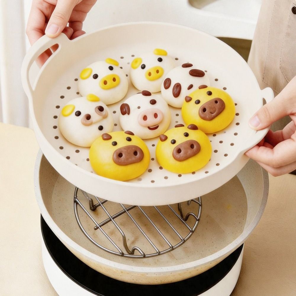 ノンスティックシリコン蒸し器バスケット耐熱耐油フードスチーマ - Silicone Steamer Basket のレビューと価格