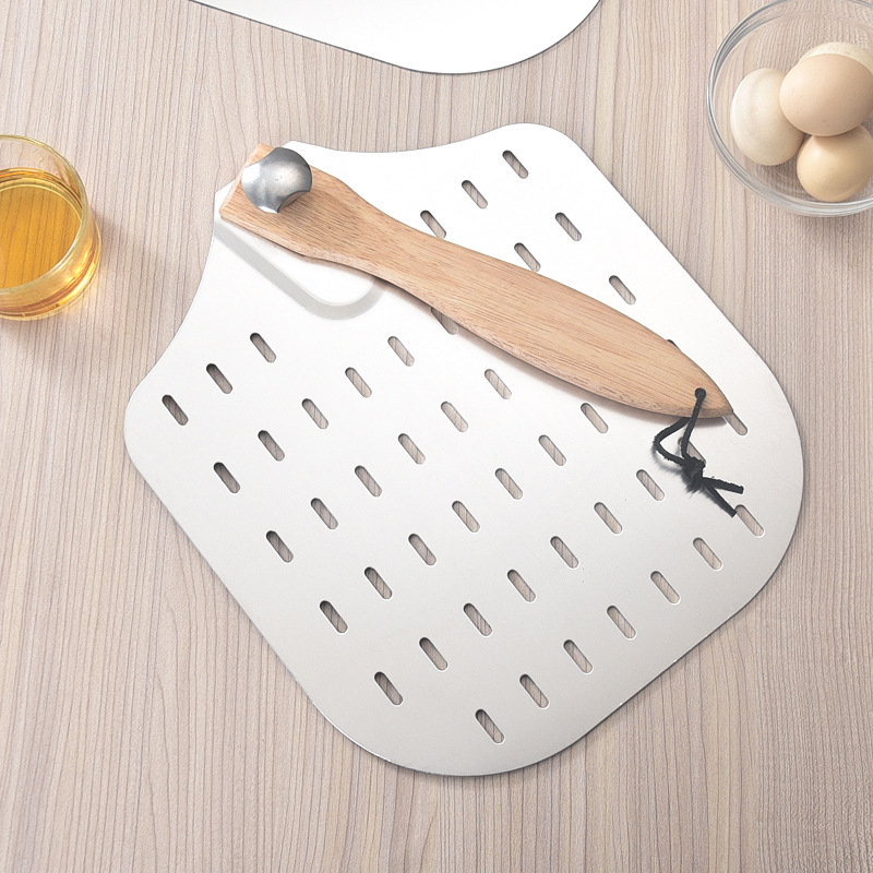 ベーキングツール 穴あきピザ 取り外し可能なラバーウッドハン - Pizza Stone Baking のレビューと価格