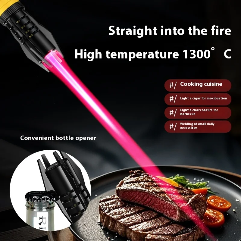 ガスライターキッチン調理強力な金属防風トーチ炎ジェットバーベ - Kitchen Gadgets Sale のレビューと価格