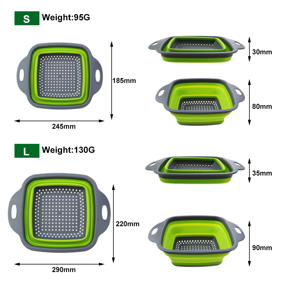 果物と野菜用の2in 1折りたたみ式シリコン排水、洗濯バスケ - Silicone Steamer Basket のレビューと価格