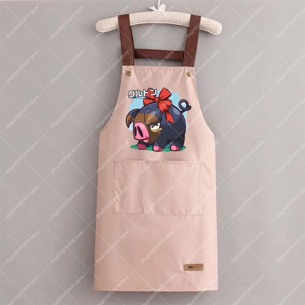 女性男性ファッションプリントエプロン漫画キッチン用品ヒトカゲ - Kitchen Gadgets For Women のレビューと価格