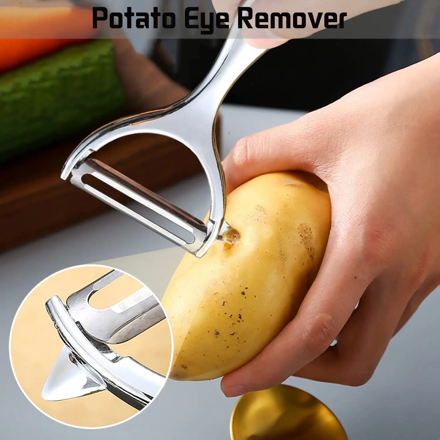 ステンレス鋼野菜の皮むき器ジャガイモの皮むき器多機能ニンジン - Household Kitchen Gadgets Vegetable Cutter Silk Cutter のレビューと価格