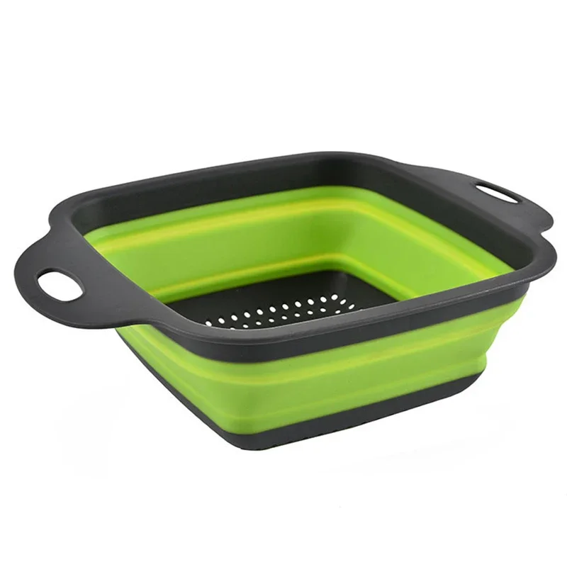 新しい折りたたみ野菜洗濯バスケット野菜果物フィルターポータブ - Silicone Steamer Basket のレビューと価格