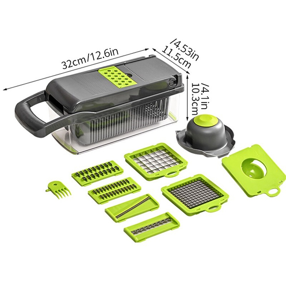 16個入り野菜カッター多機能スライサーフルーツポテトピーラー - Household Kitchen Gadgets Vegetable Cutter Silk Cutter のレビューと価格