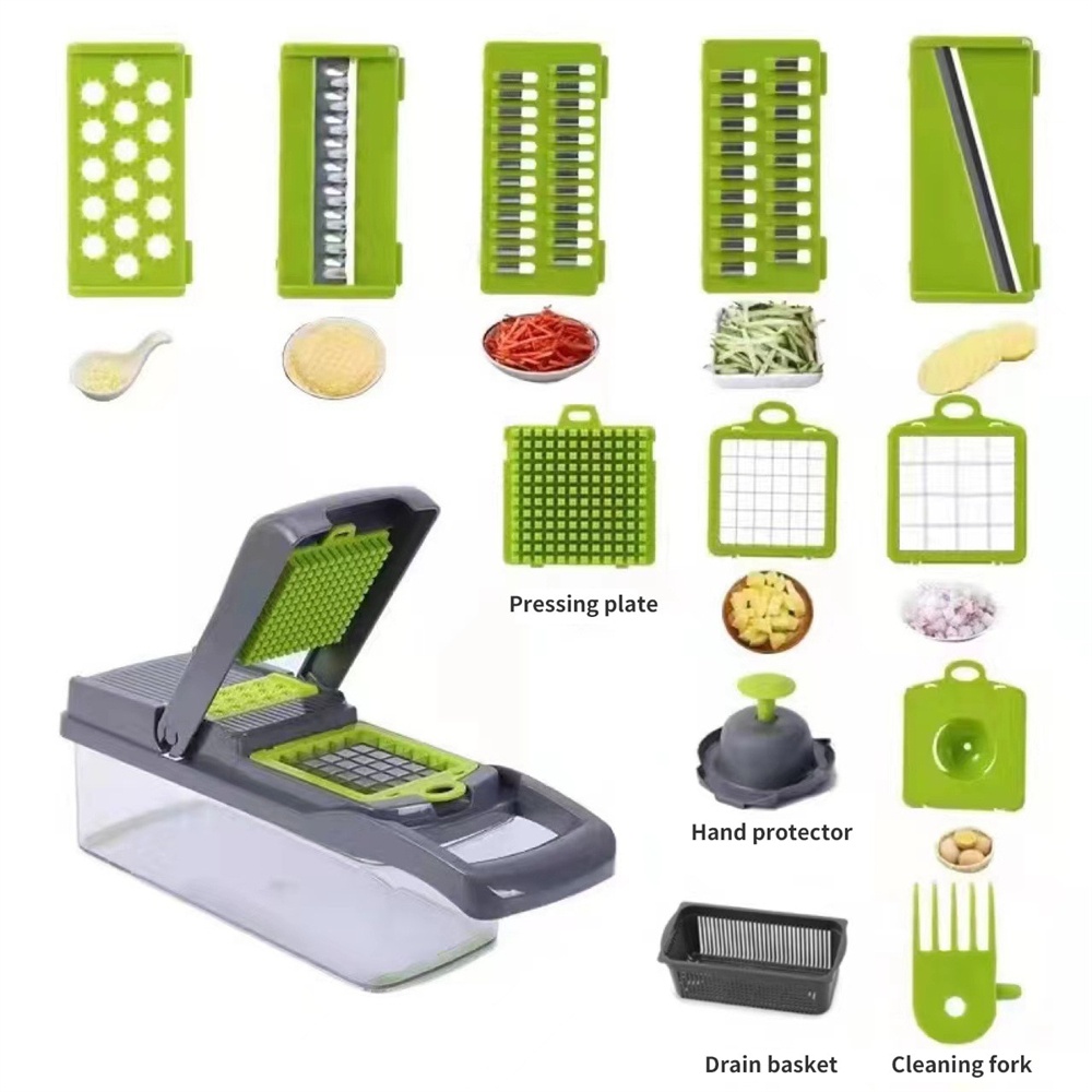 16個入り野菜カッター多機能スライサーフルーツポテトピーラー - Household Kitchen Gadgets Vegetable Cutter Silk Cutter のレビューと価格