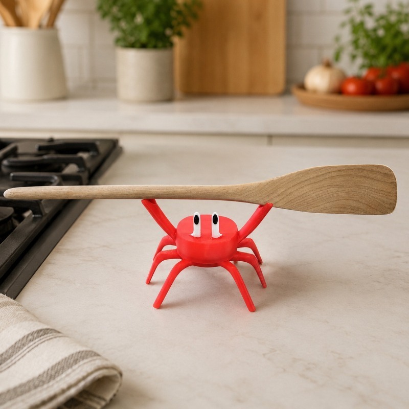 赤いカニのスプーン置き、かわいいカニ型のキッチンカウンター用 - Kitchen Gadgets To Gift のレビューと価格