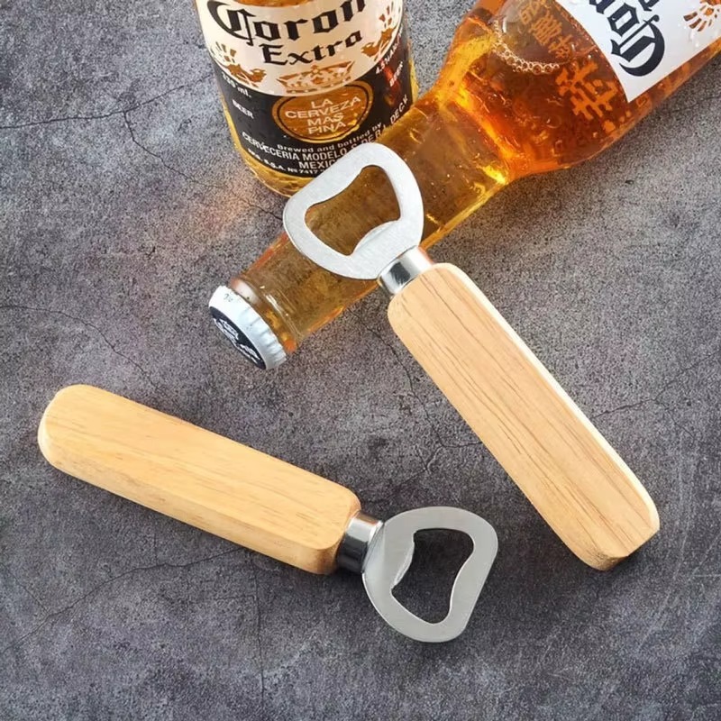 ステンレス鋼木製ボトルオープナー 家庭用キッチンバーレストラ - Kitchen Gadgets To Gift のレビューと価格