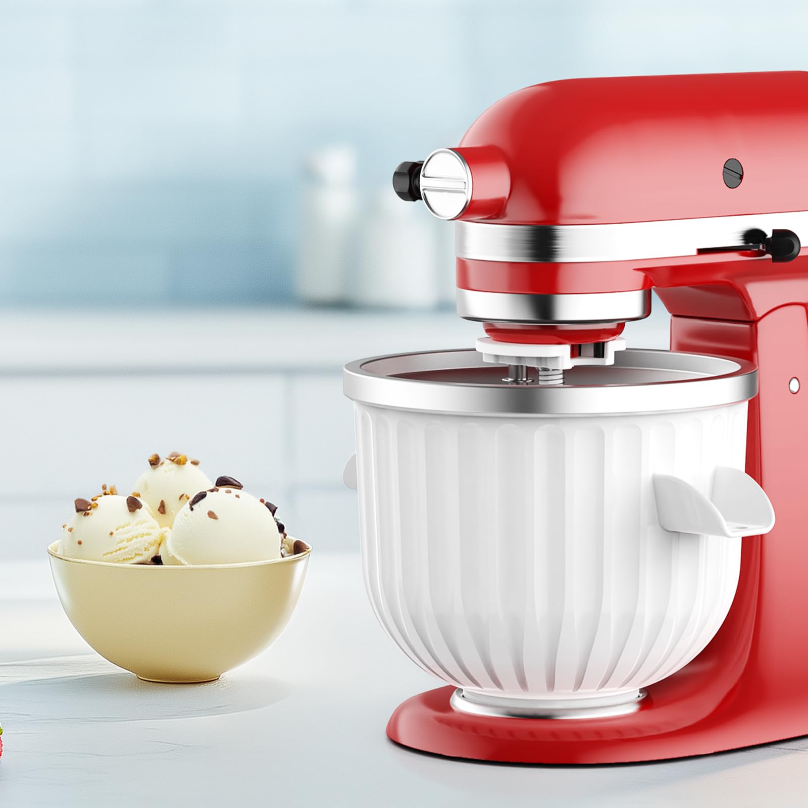キッチンエイドスタンドミキサー用2クォートアイスクリームメー - Kitchen Gadgets Machine のレビューと価格